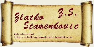 Zlatko Stamenković vizit kartica